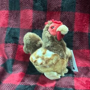 Wilberry Plush Chicken Toy - Brown and Cream